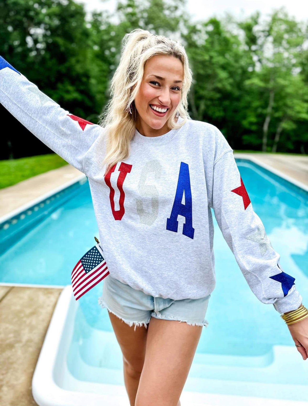 Red White & Blue Crewneck