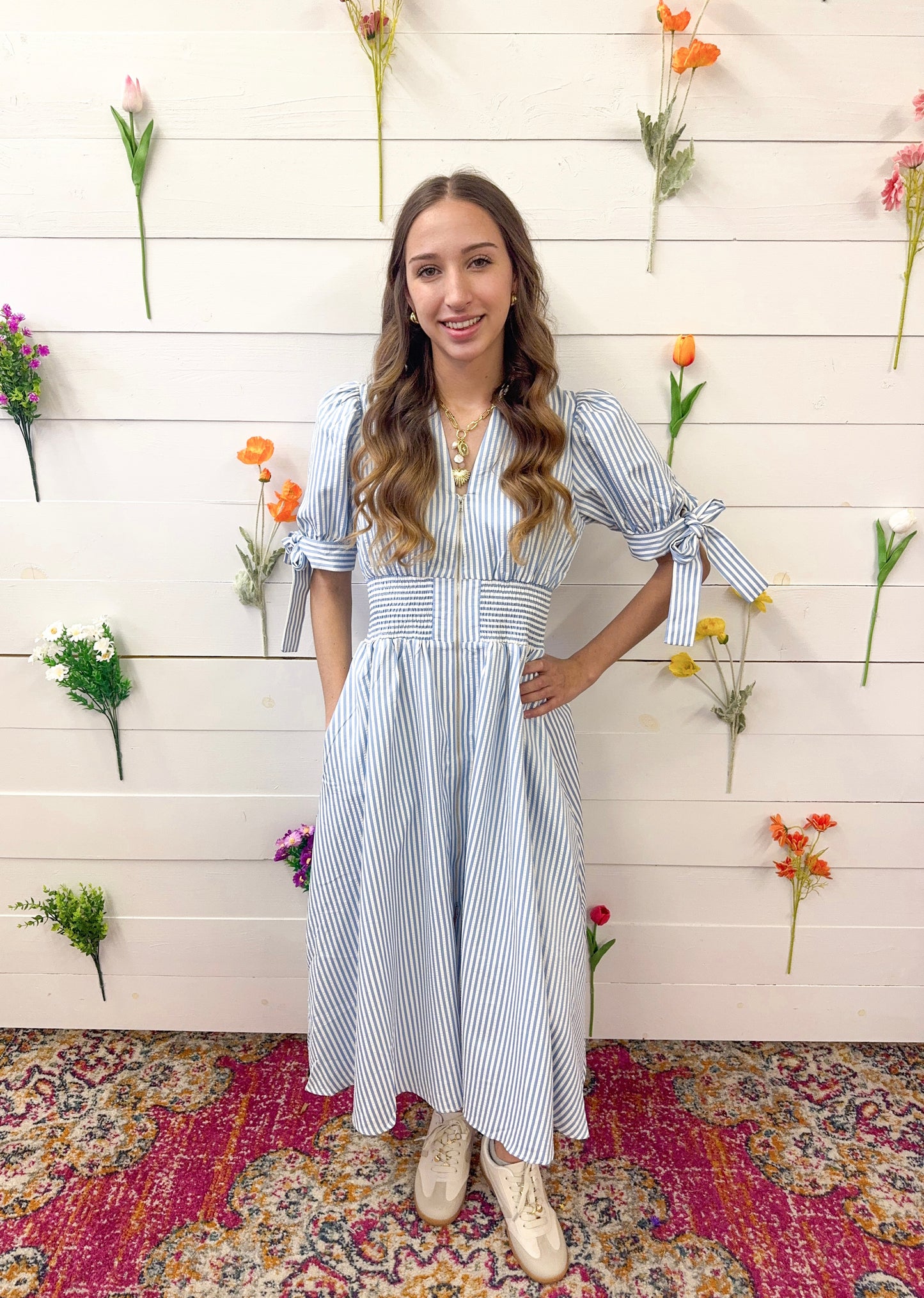 Blue Meadows Midi Dress
