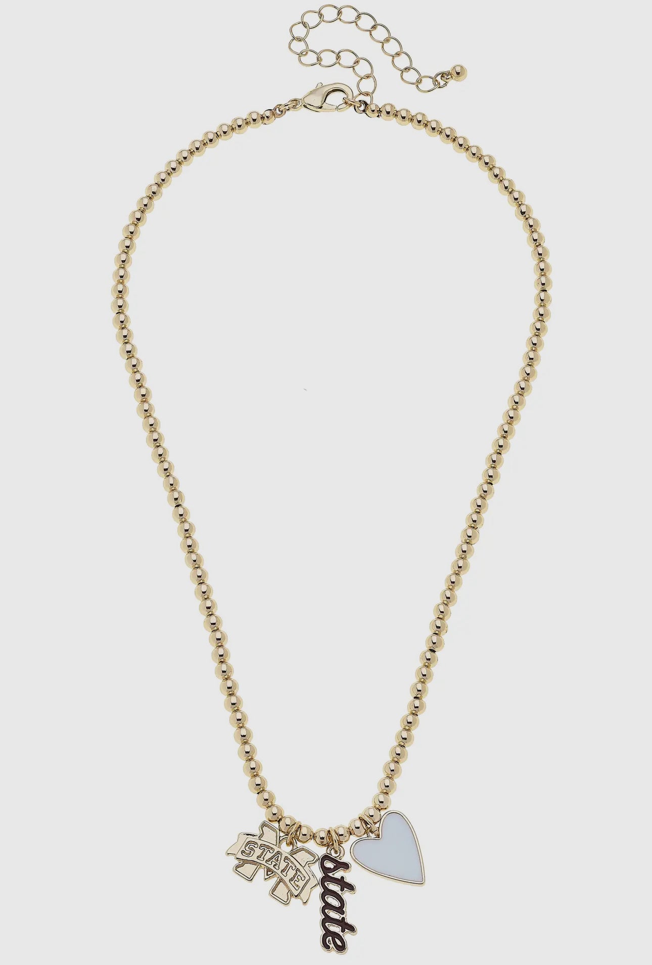 Mississippi State Beaded Charm Necklace