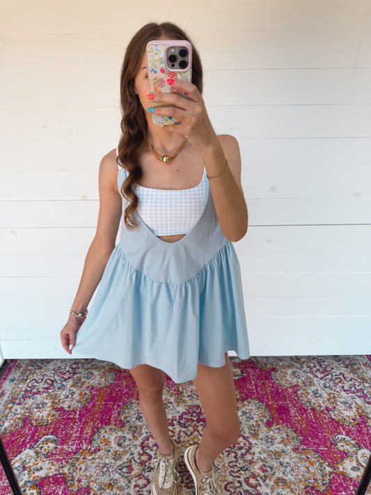 Off Duty Romper Dress - Blue