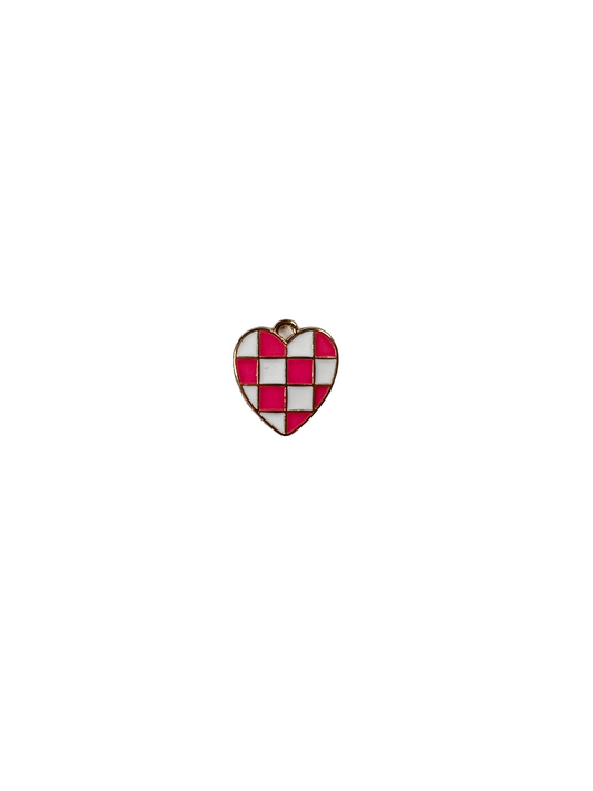 Checkered Heart Charm