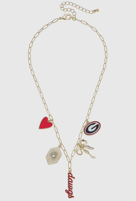Georgia Bulldogs Charm Necklace