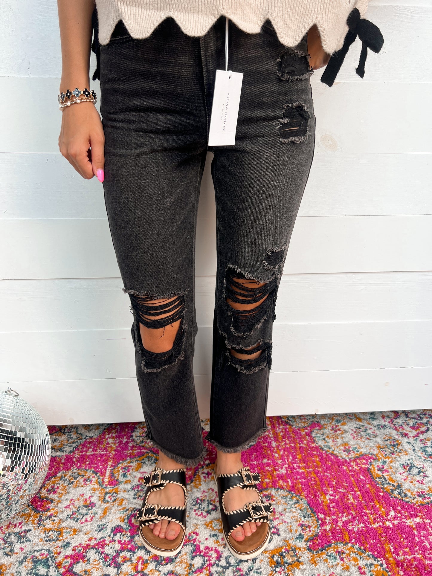 Lena Distressed Denim Jeans