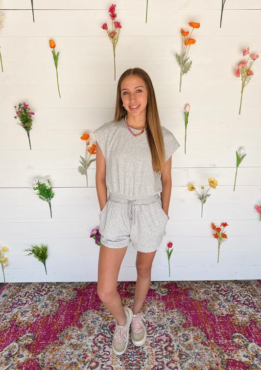 All Day Chill Romper - Gray