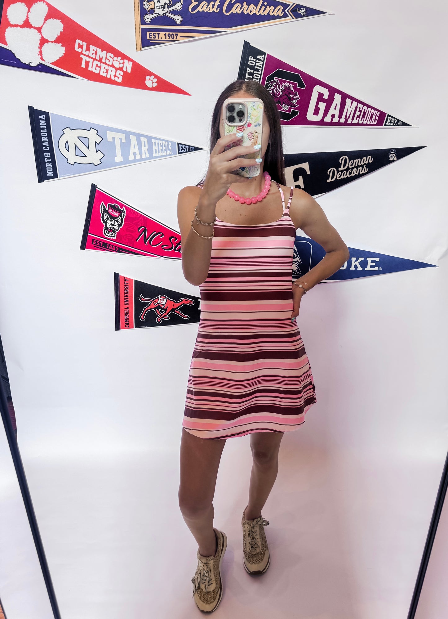 In Line Athletic Dress - Pink