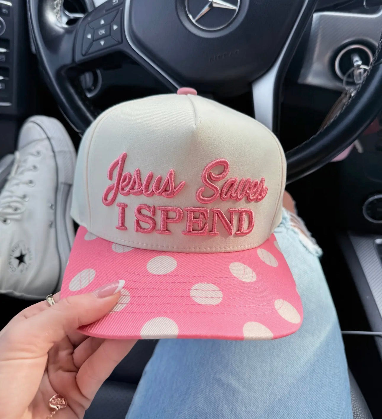 Jesus Saves I Spend Trucker Hat