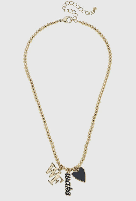 PREORDER Wake Forest Beaded Charm Necklace