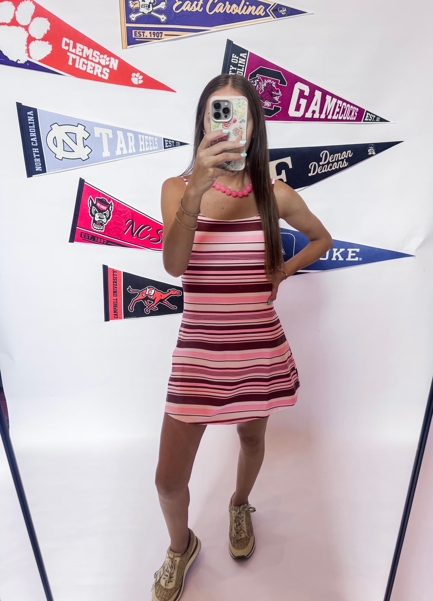 In Line Athletic Dress - Pink