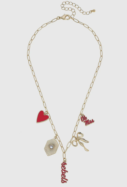 Ole Miss Charm Necklace