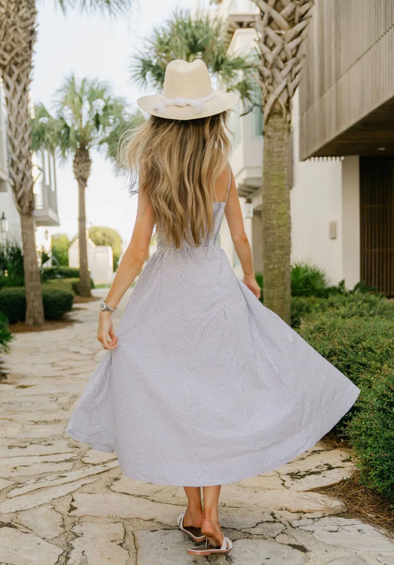 White Palm Hat - Triple Fish