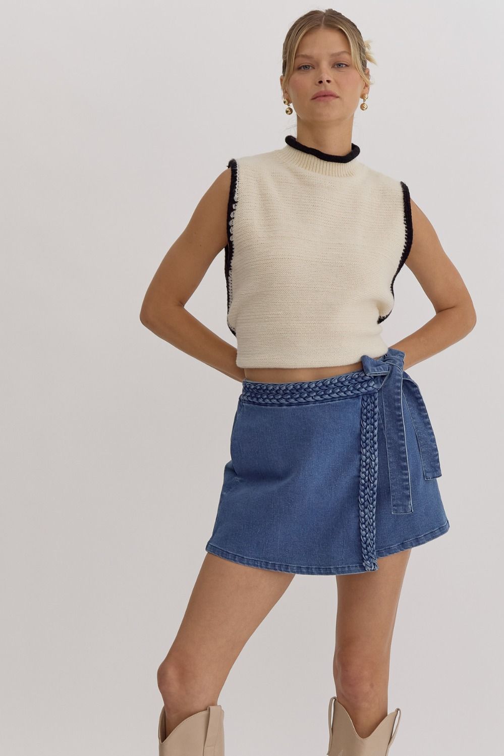 Darling Denim Wrap Skort